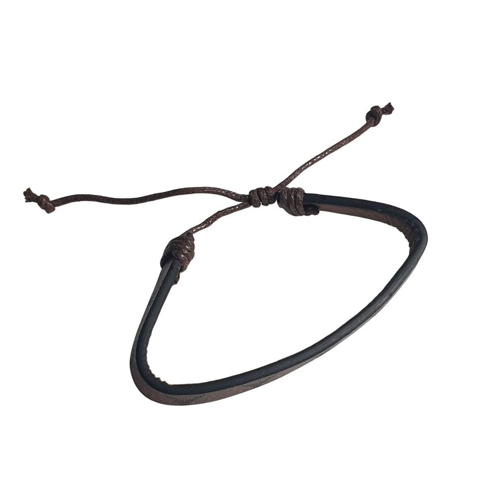 Brown Leather Adjustable Bracelet Embossed Bull Head Design Handmade Cowboy Core